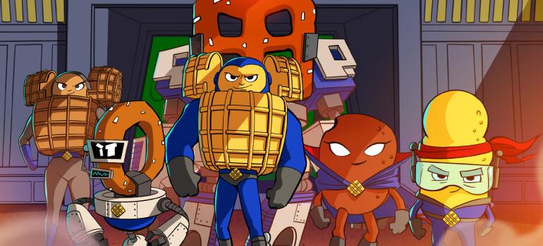 Chex Mix Squadron cartoon characters